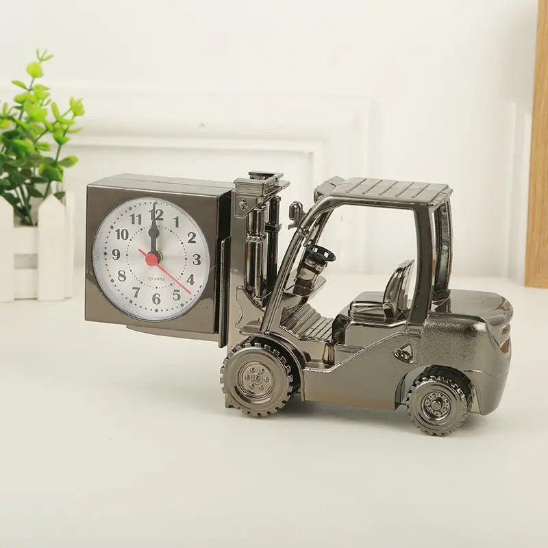 Forklift Alarm Clock, Quartz Movement, Analog Display, Battery Operated