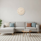 Wall Clock Frameless Plastic Wood Texture Silent Movement