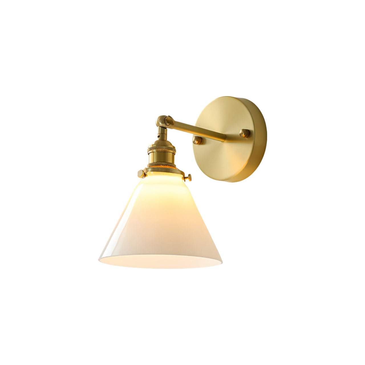 Franklin Brass and Glass Cone Wall Light