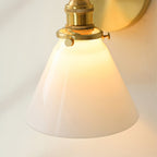 Franklin Brass and Glass Cone Wall Light
