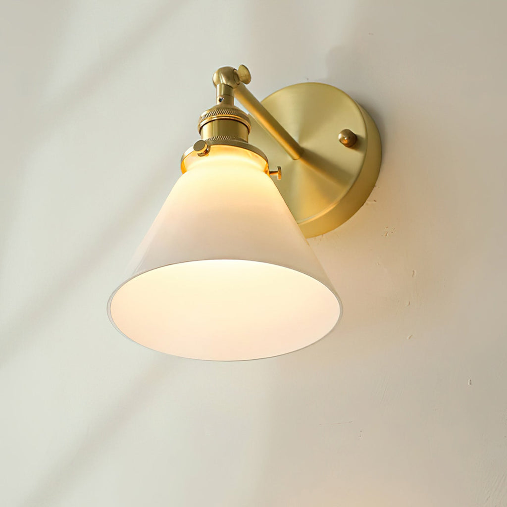 Franklin Brass and Glass Cone Wall Light