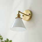 Franklin Brass and Glass Cone Wall Light