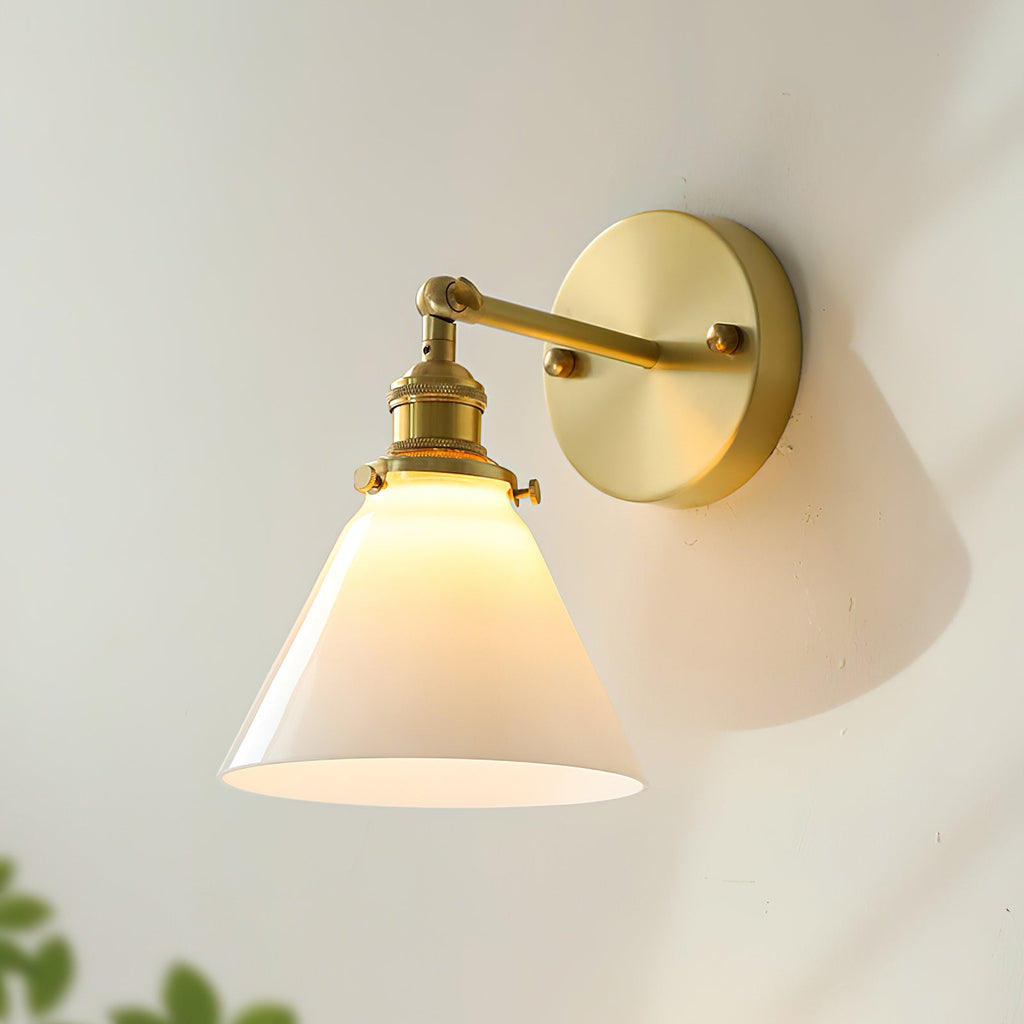 Franklin Brass and Glass Cone Wall Light