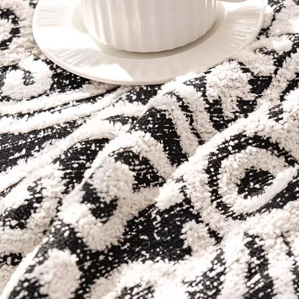 FransenCharm: Sofa cover in jacquard design with decorative edges & cozy texture – for sofa & bedroom