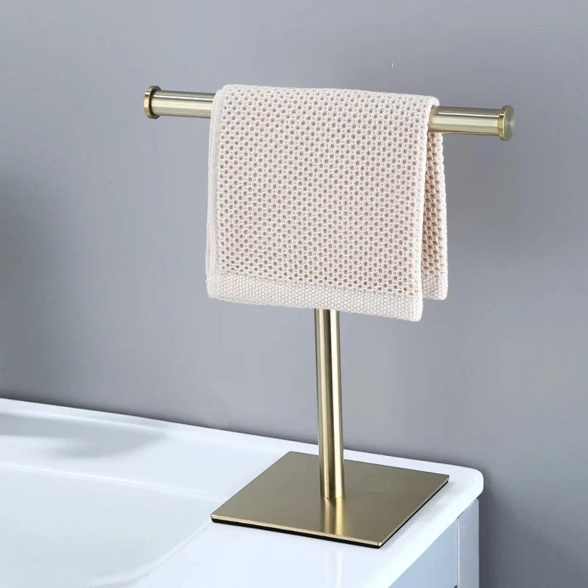 Hand Towel Rack, Freestanding Design, Metal Construction