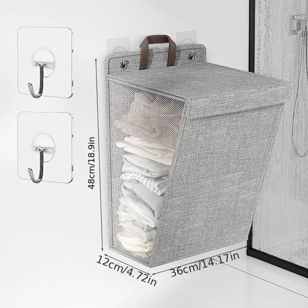 FreiRaum: Collapsible Laundry Basket – Wall-mounted, Durable & Space-saving for Laundry & Towels