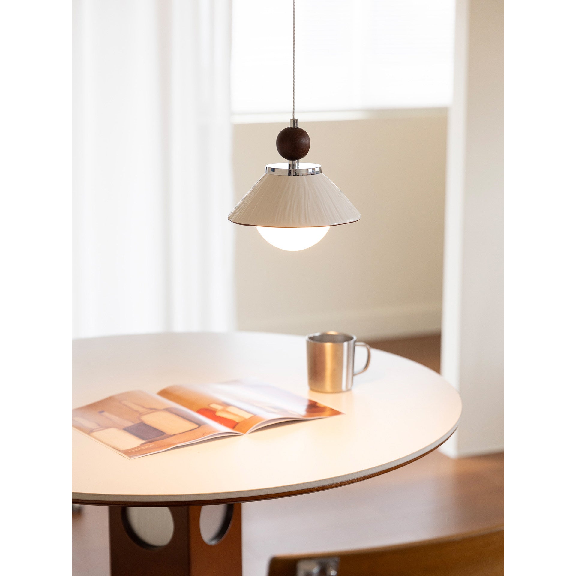 Freja Pleated Ceramic Pendant Light