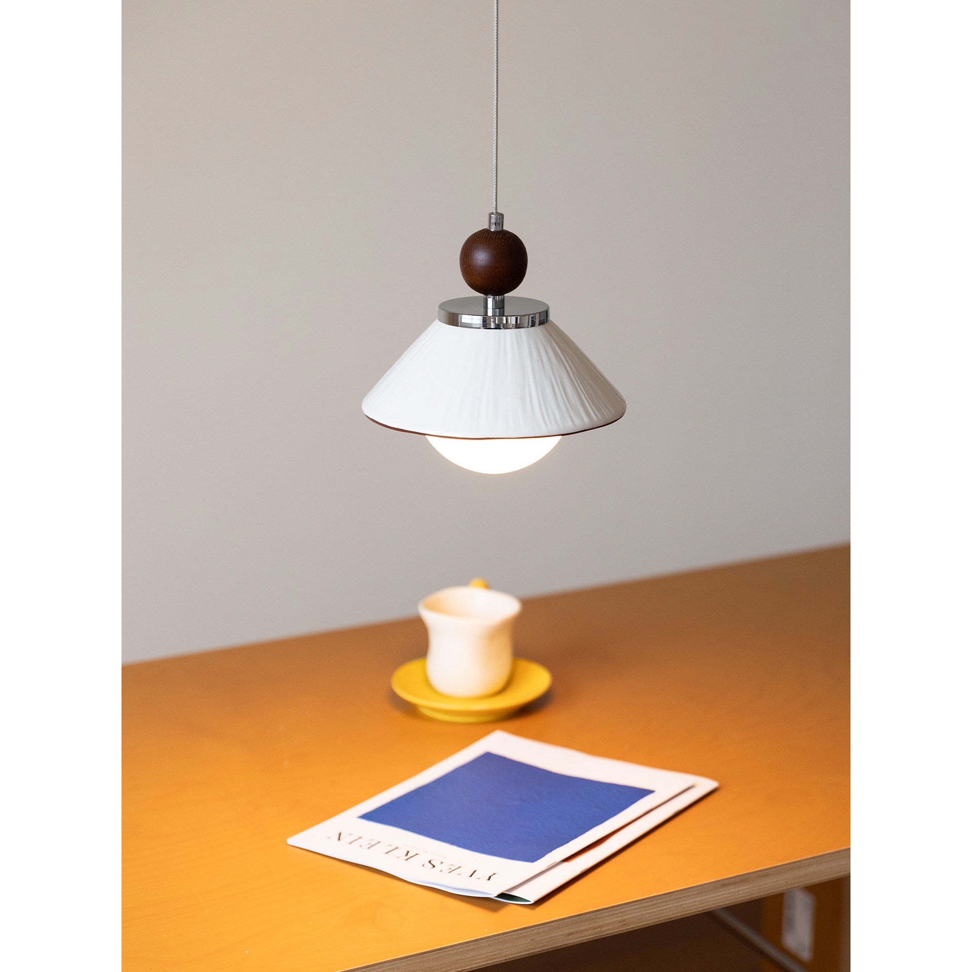 Freja Pleated Ceramic Pendant Light