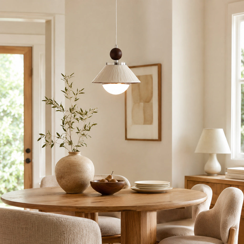 Freja Pleated Ceramic Pendant Light