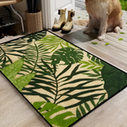 FreshEntry: decorative doormat – washable, quick-drying & soft leaf design for front door & bathroom