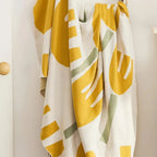 Spring Blossom: Cotton blankets made of cotton with floral knit pattern & breathable quality – for living room & bed