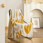 Spring Blossom: Cotton blankets made of cotton with floral knit pattern & breathable quality – for living room & bed