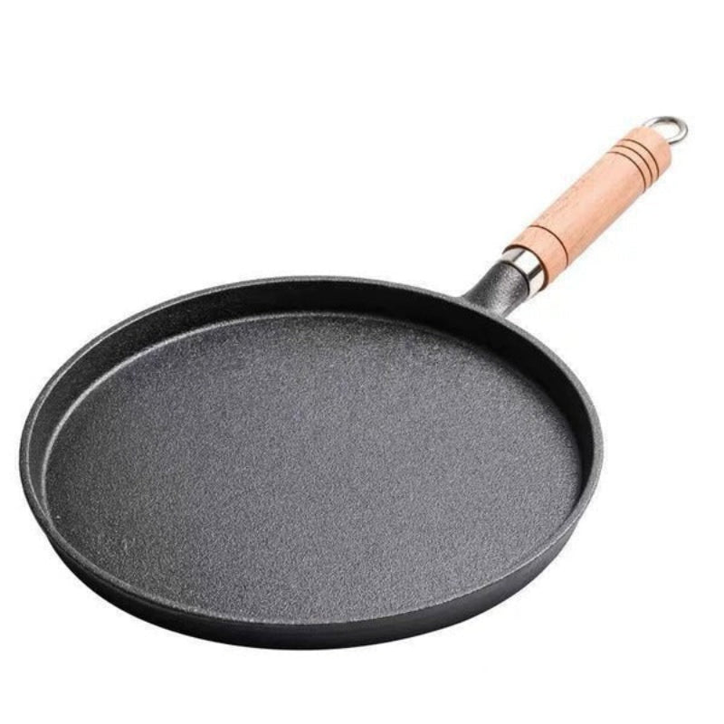 Frying Pan Cast Iron Uncoated Surface Induction and Gas Compatible Skillet