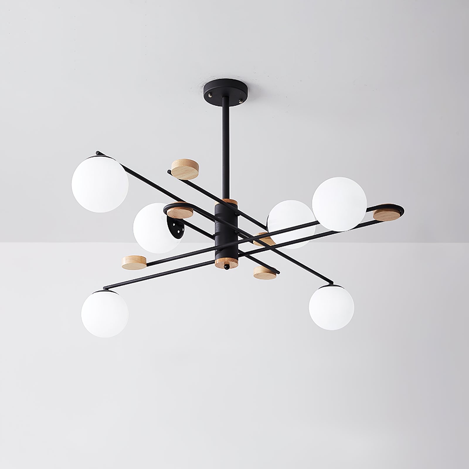 Fulesi Mid-Century Black 6-Light Chandelier