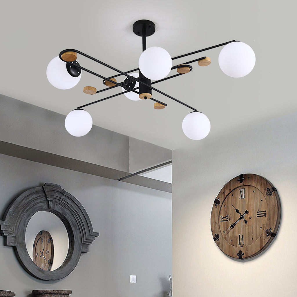 Fulesi Mid-Century Black 6-Light Chandelier