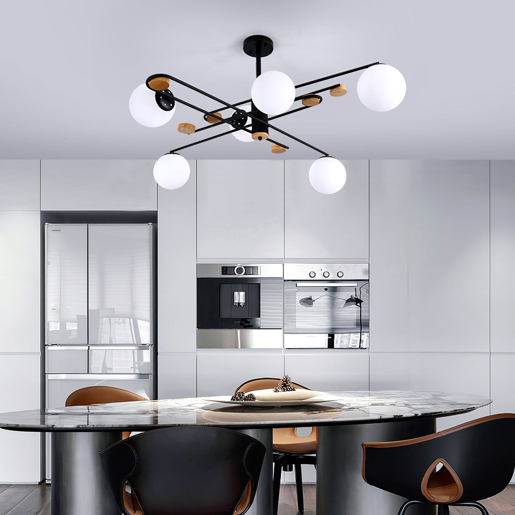 Fulesi Mid-Century Black 6-Light Chandelier