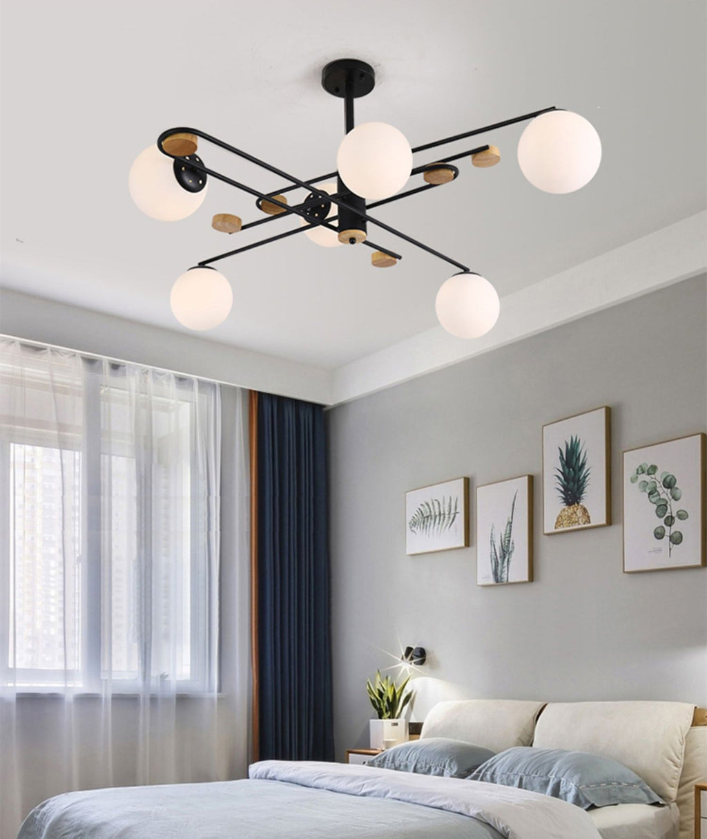 Fulesi Mid-Century Black 6-Light Chandelier