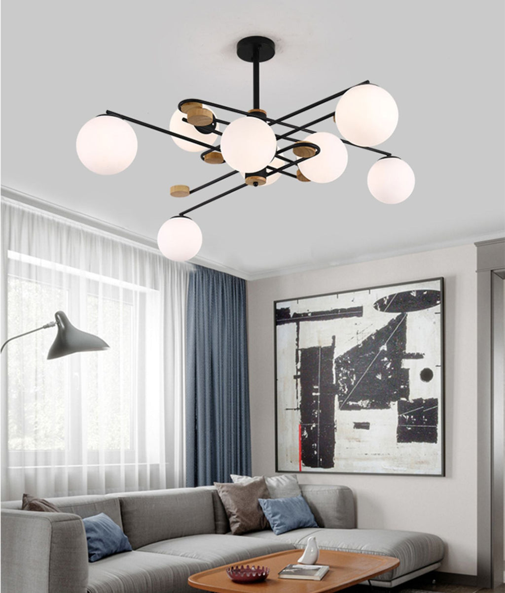 Fulesi Mid-Century Black 6-Light Chandelier