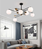 Fulesi Mid-Century Black 6-Light Chandelier
