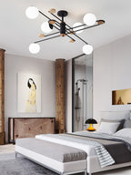 Fulesi Mid-Century Black 6-Light Chandelier