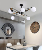 Fulesi Mid-Century Black 6-Light Chandelier