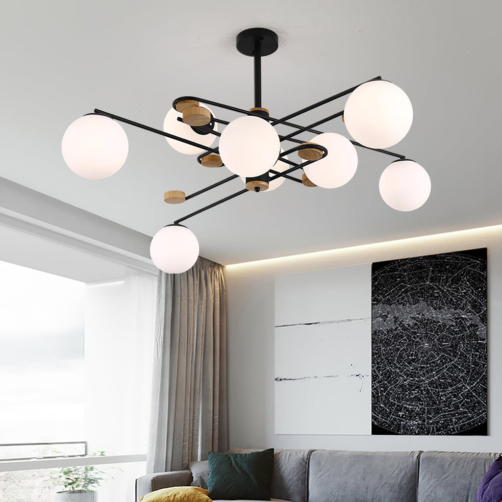 Fulesi Mid-Century Black 6-Light Chandelier