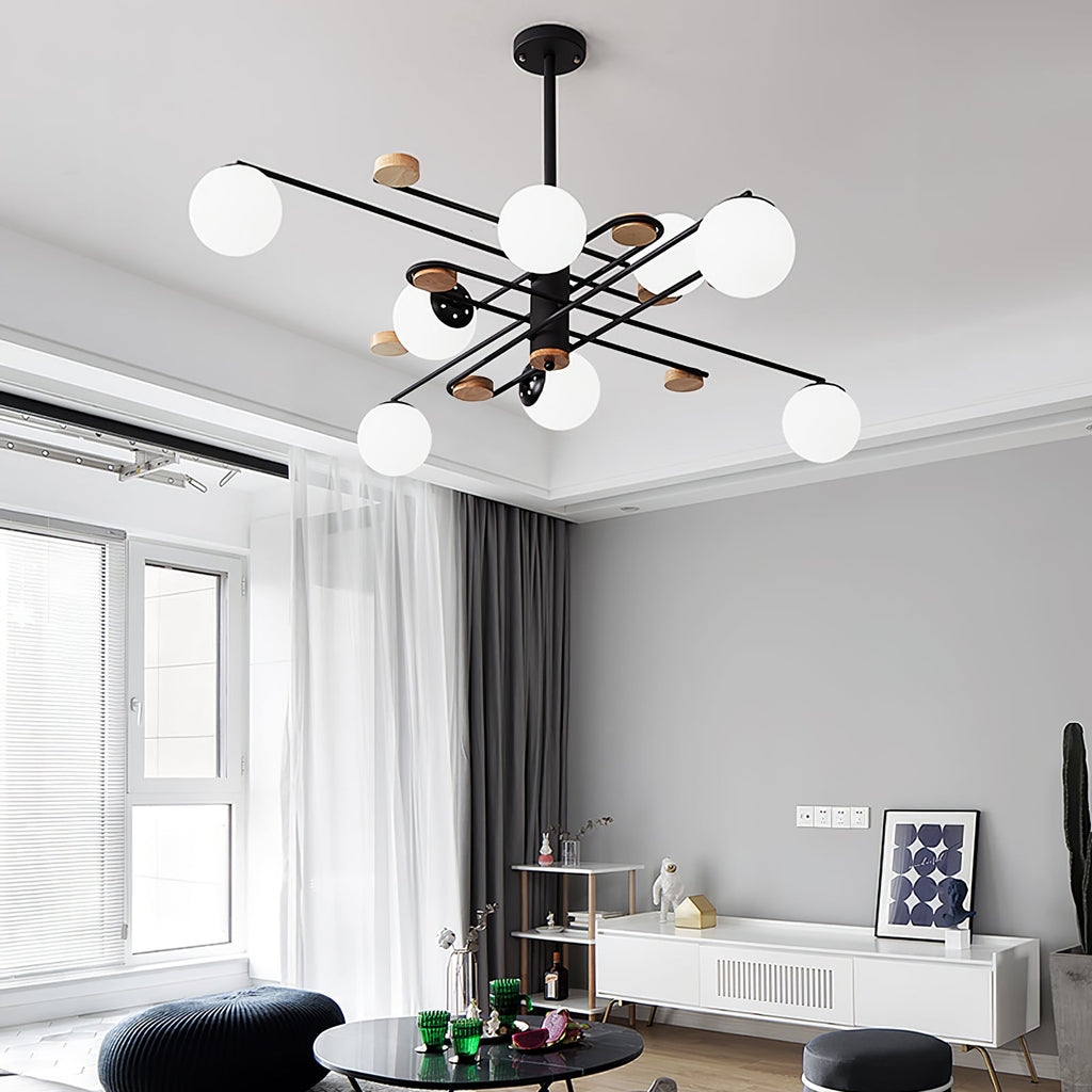 Fulesi Mid-Century Black 6-Light Chandelier