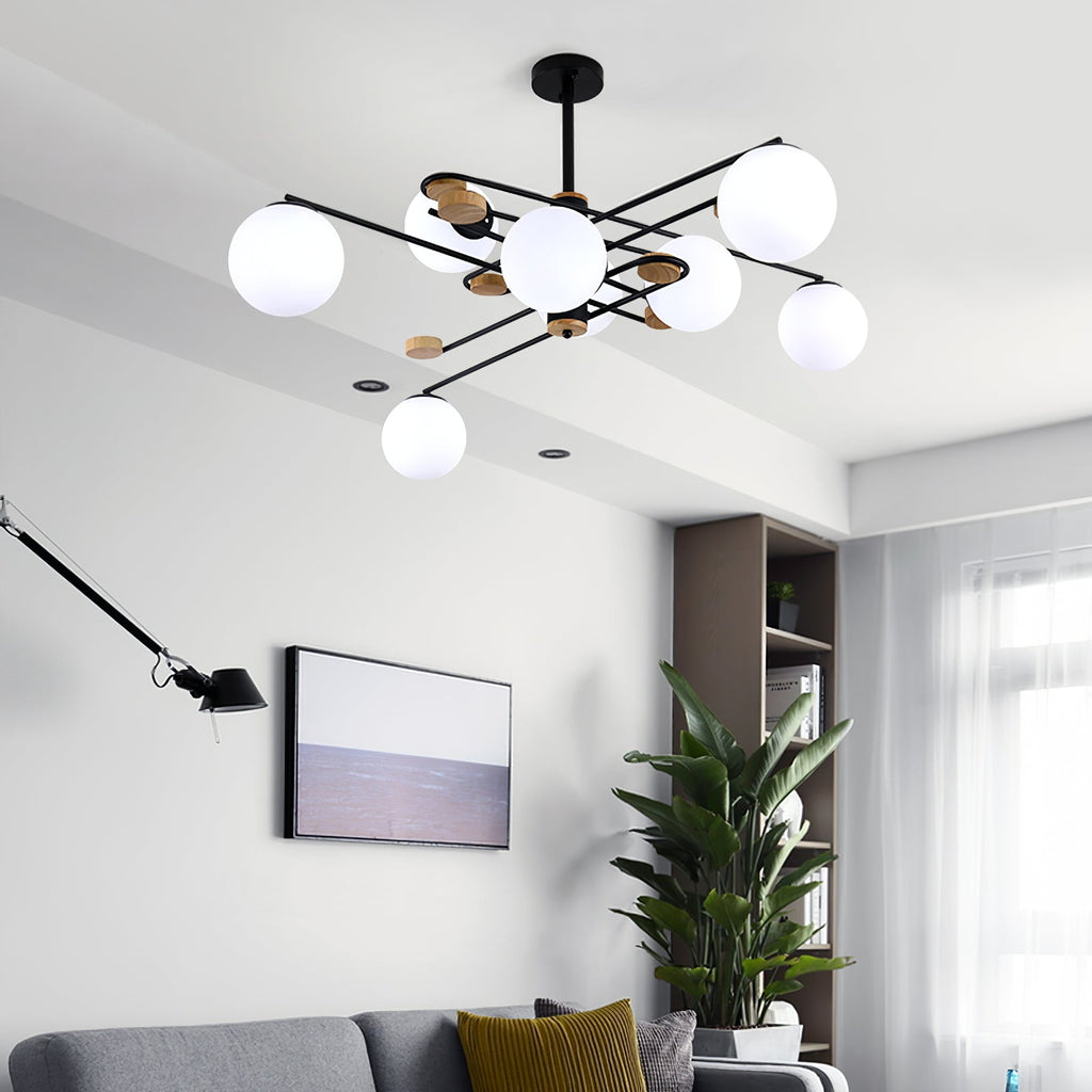 Fulesi Mid-Century Black 6-Light Chandelier