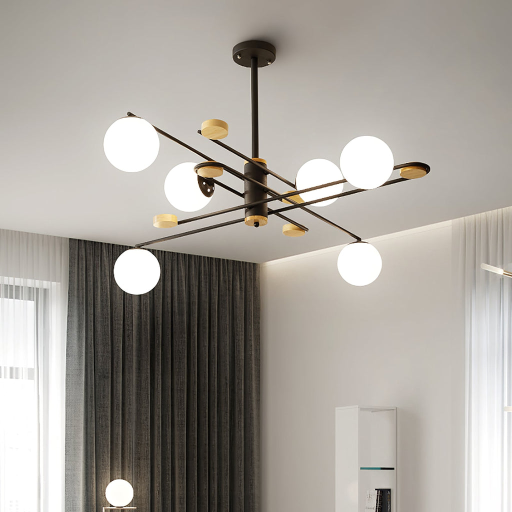 Fulesi Mid-Century Black 6-Light Chandelier