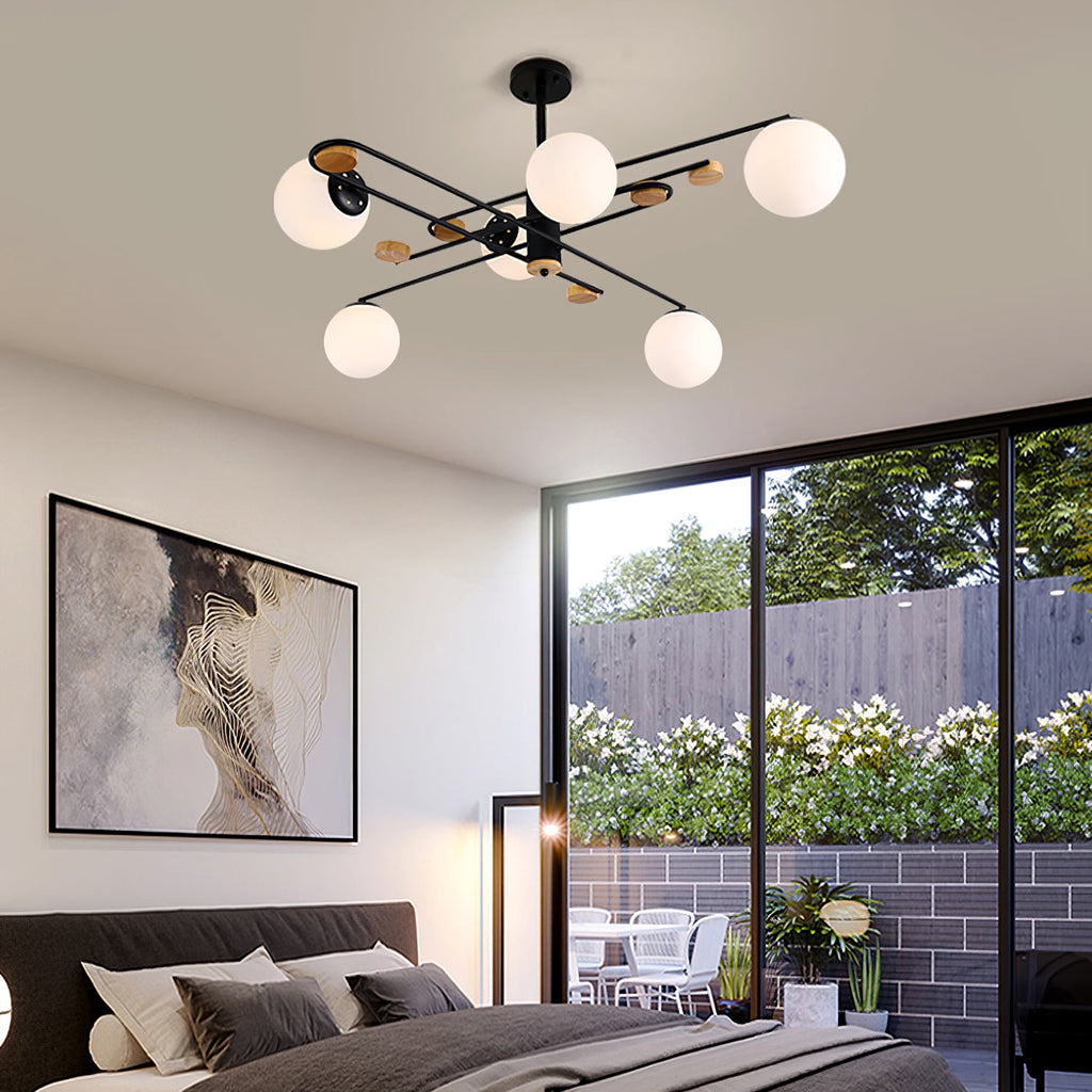 Fulesi Mid-Century Black 6-Light Chandelier
