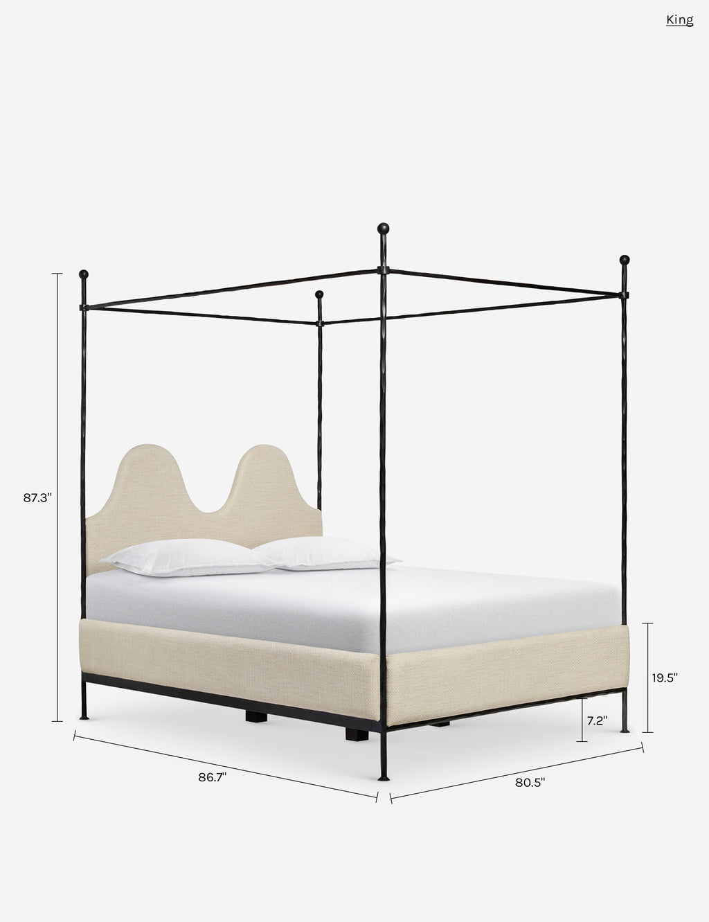 Aurelia Canopy Bed | Airy Iron Frame, Platform Design