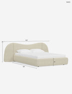 Clara Platform Bed | Extended Headboard, Bespoke Upholstery