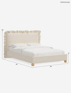 Mira Platform Bed | Ruffled Headboard, Custom Upholstery