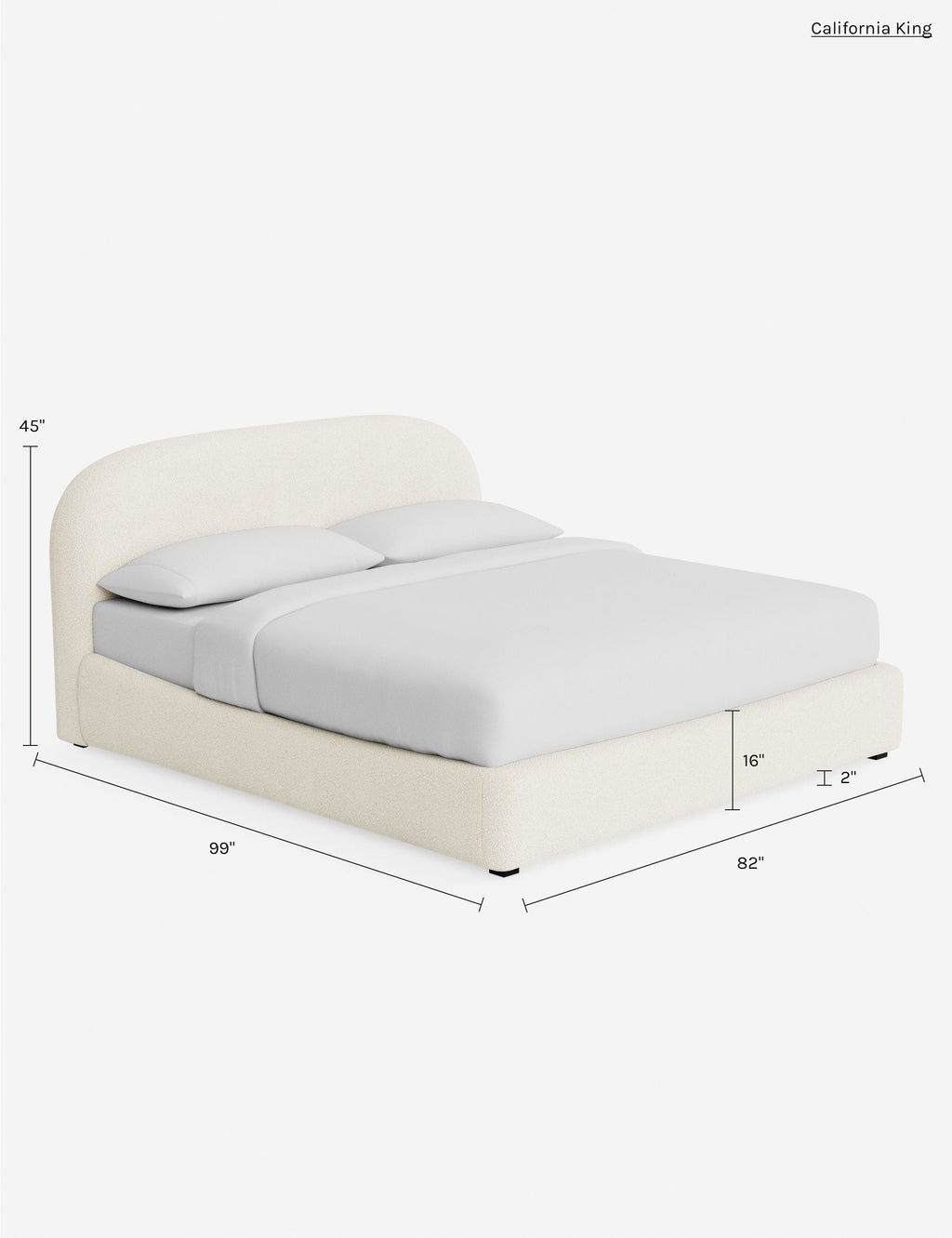 Nexa Platform Bed | Soft Upholstery, Sculpted Headboard