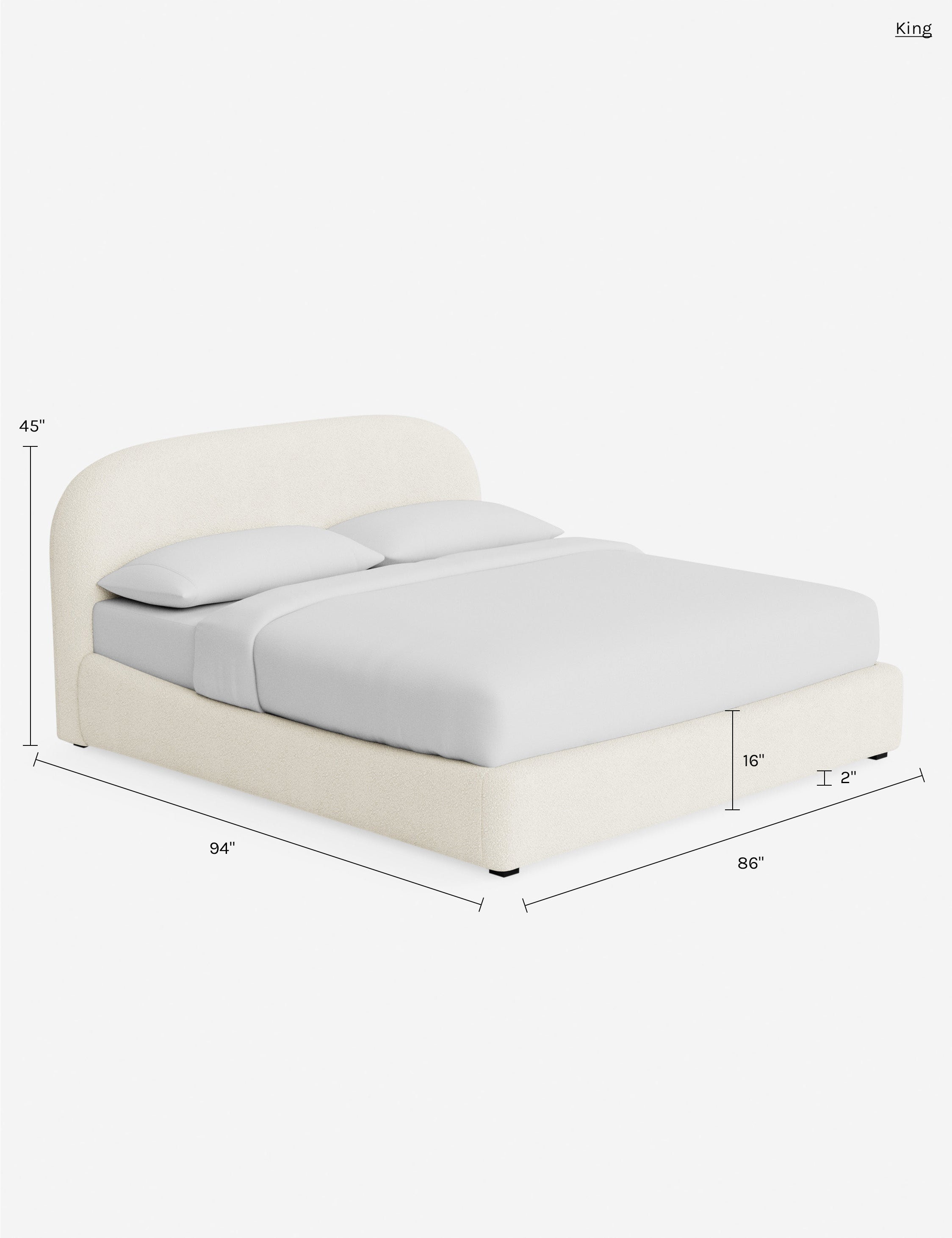 Nexa Platform Bed | Soft Upholstery, Sculpted Headboard