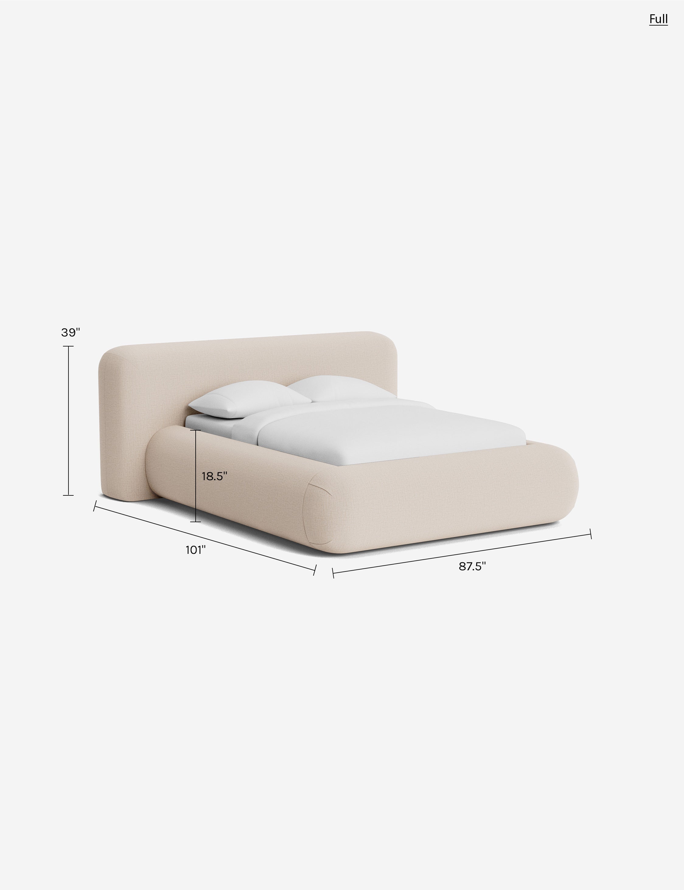 Pendo Rounded Platform Bed | Custom Upholstery, Low-Slung Design