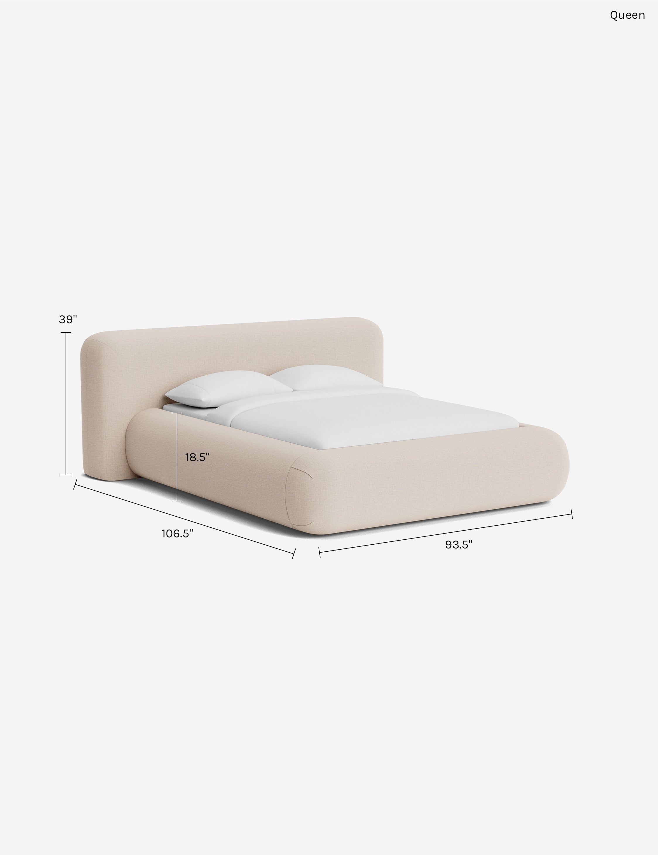 Pendo Rounded Platform Bed | Custom Upholstery, Low-Slung Design