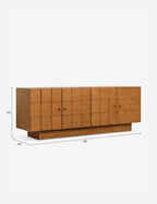 Brix Sideboard | Fluted Plinth Base, Natural Grain Warmth