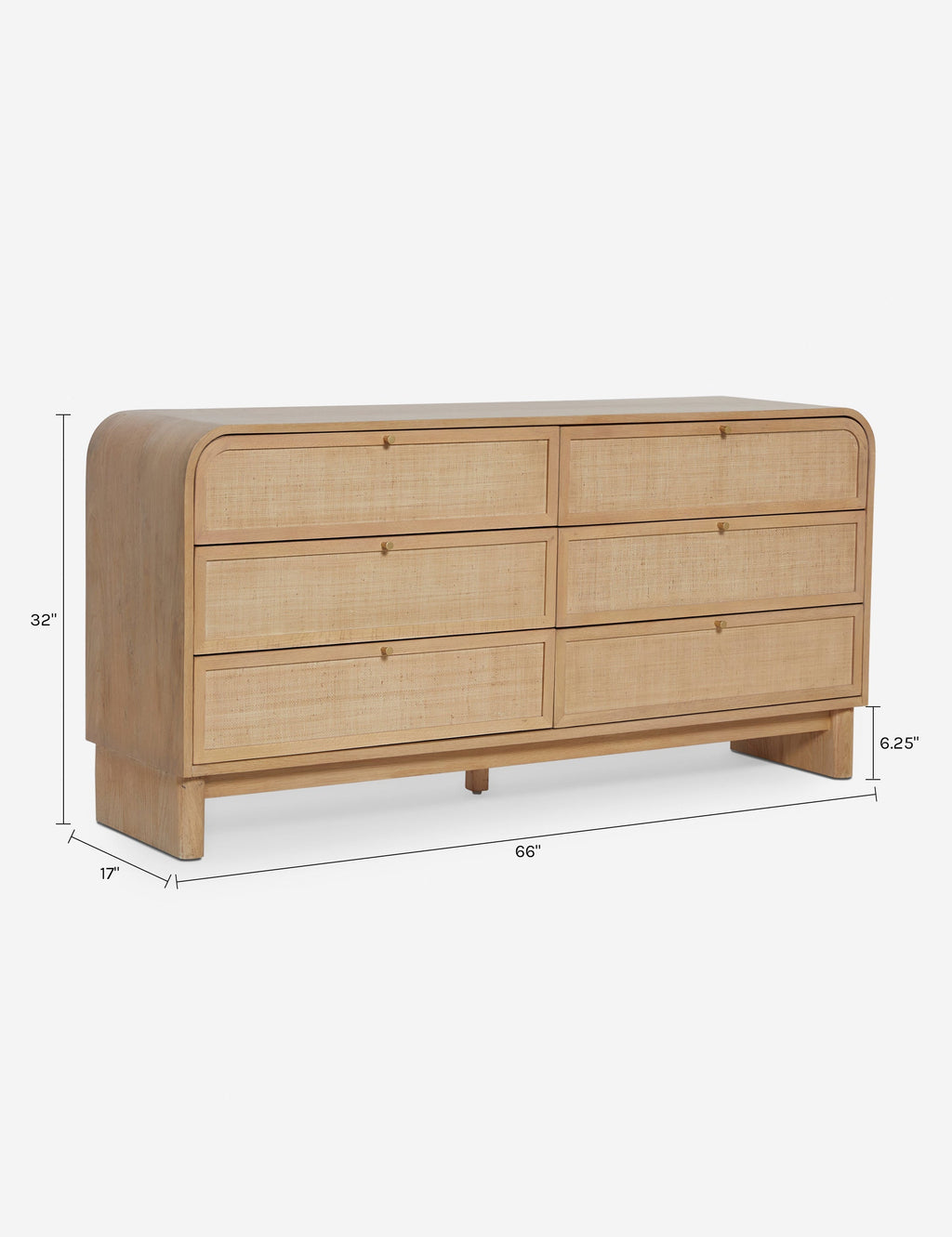 Sable Wide Dresser | Rounded Oak Frame, Soft-Close Drawers