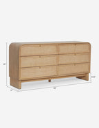 Sable Wide Dresser | Rounded Oak Frame, Soft-Close Drawers