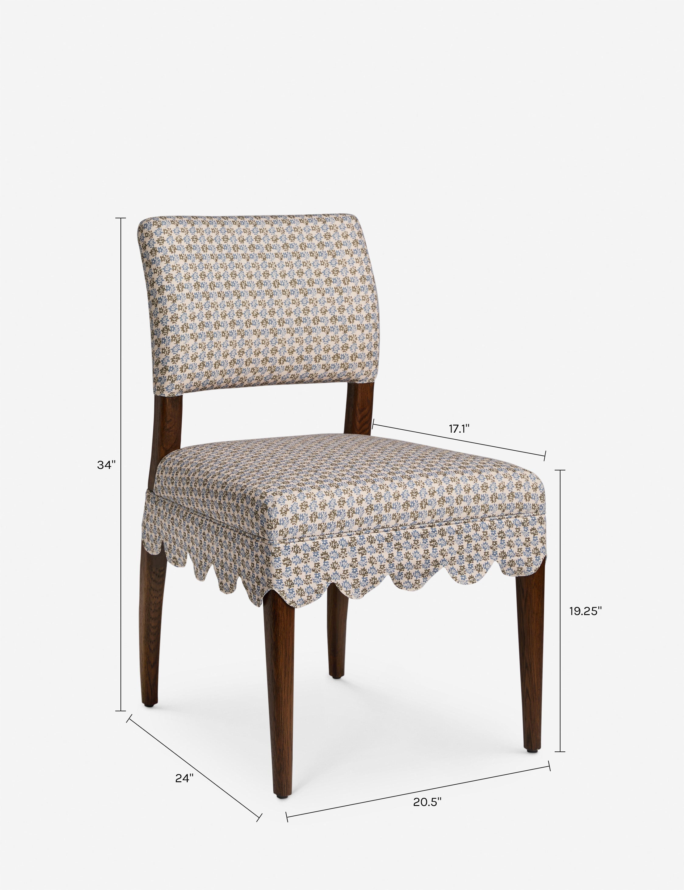 Aster Dining Chair | Armless, Haris Pattern Upholstery
