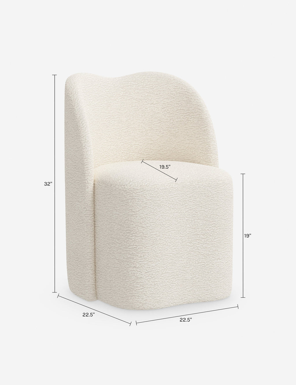 Bela Dining Chair | Upholstered, Kidney Bean Shape