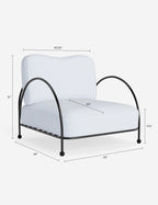 Luna Outdoor Accent Chair | Slim Metal Frame, Supportive Seat