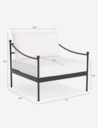 Lira Outdoor Accent Chair | Black Metal Frame, Chic Cushions