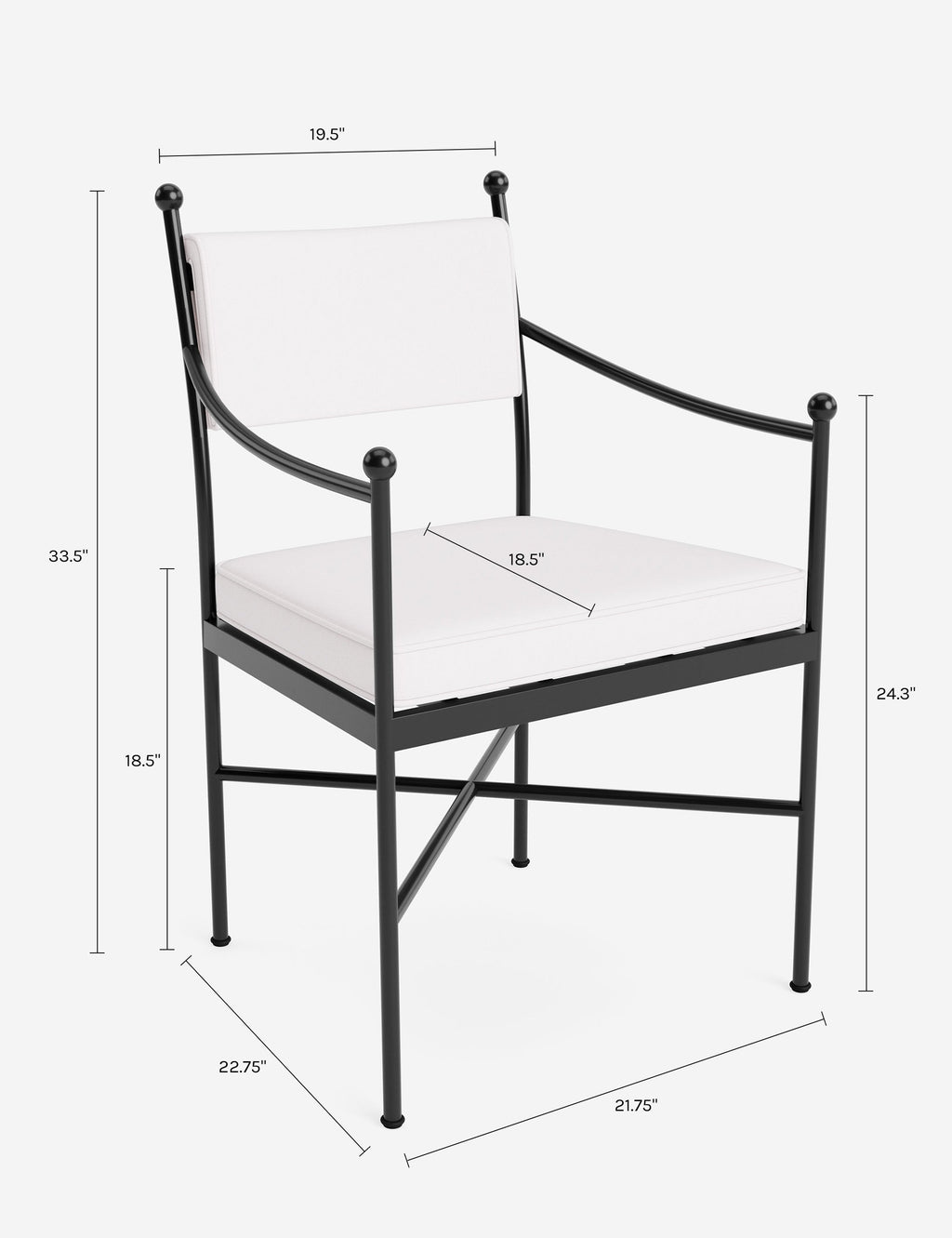 Leni Outdoor Dining Chair | Custom Cushions for Comfort