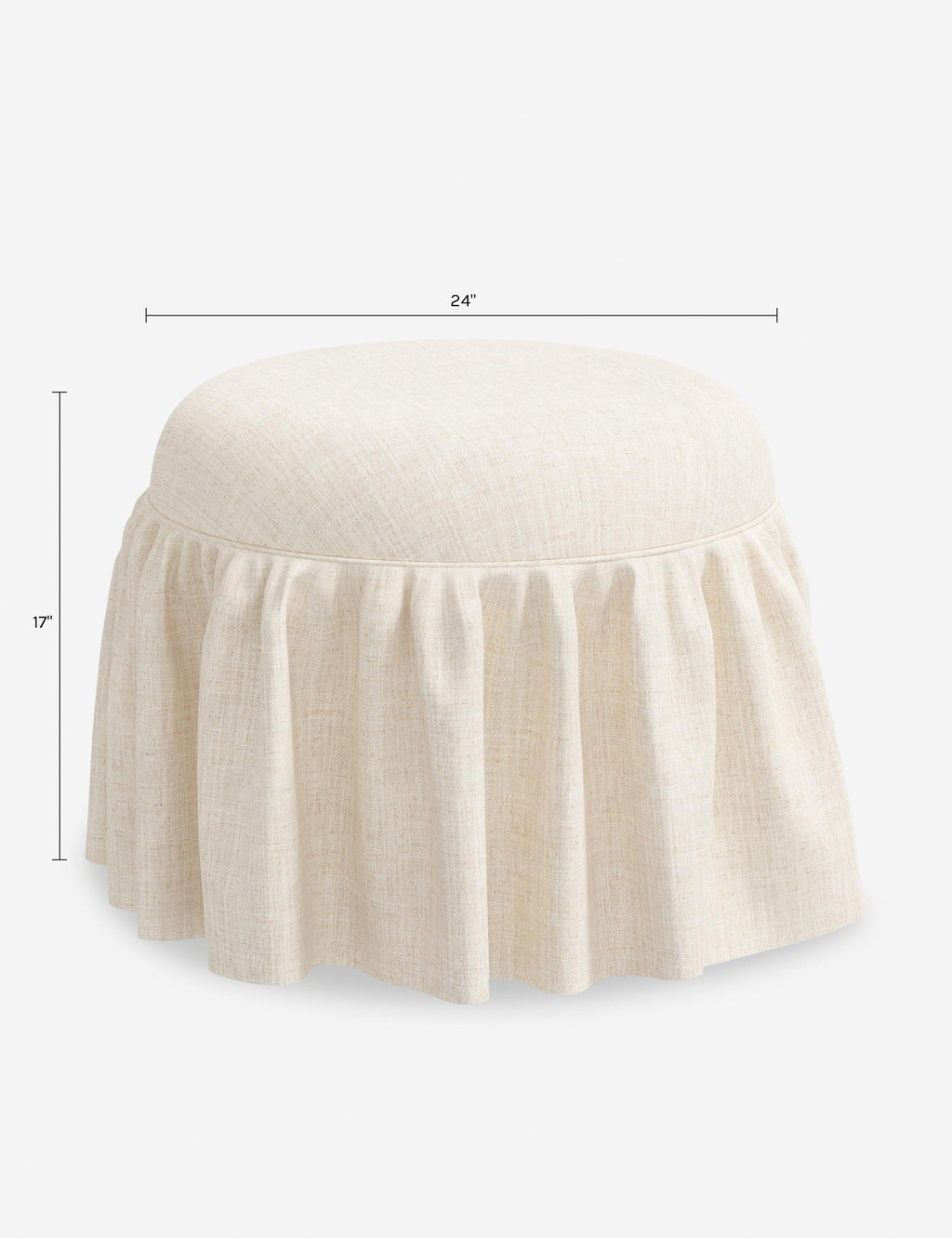 Luna Skirted Ottoman | Customizable Fabric Options