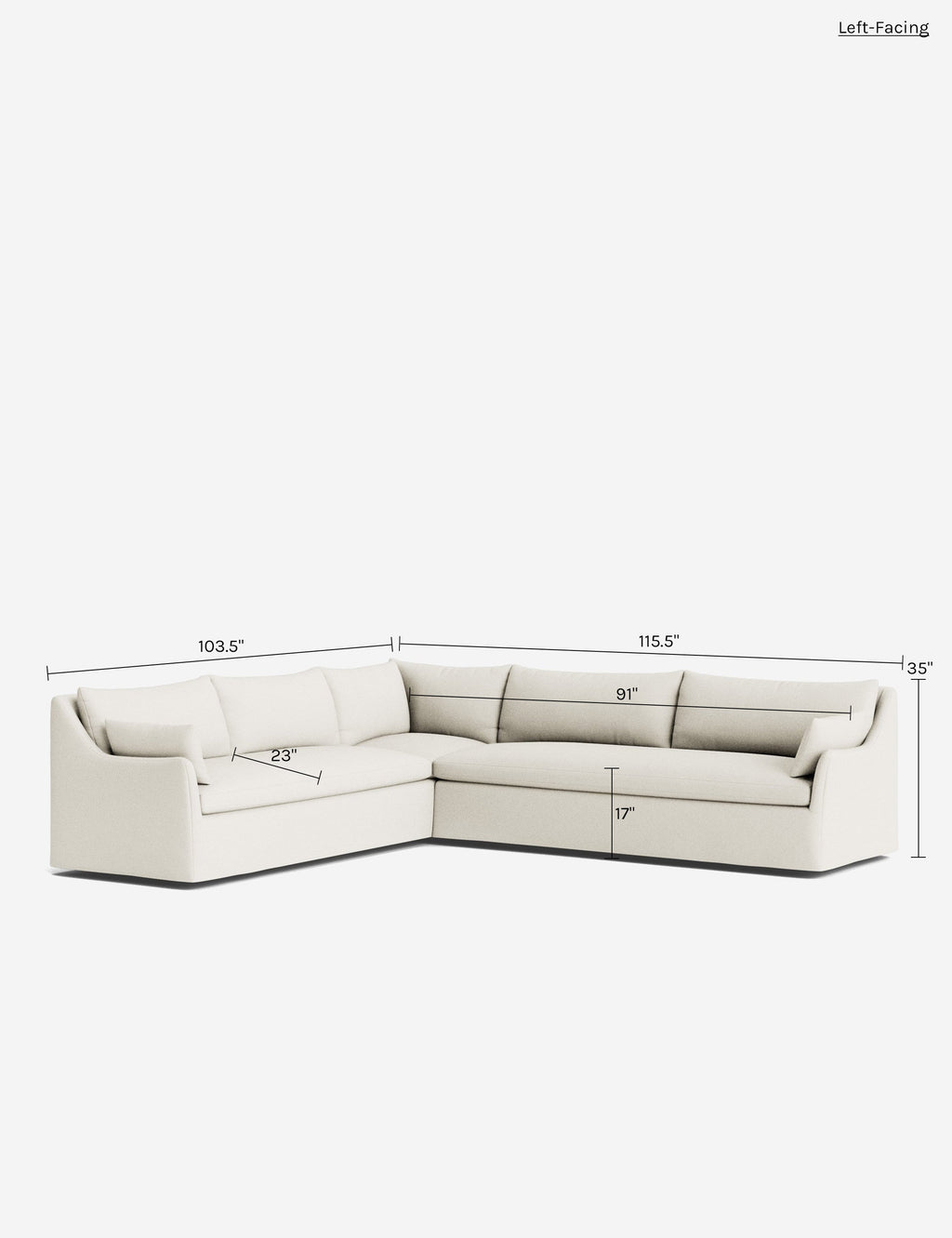 Palia Corner Sectional Sofa | Slipcover-Style, Slope-Arm Design