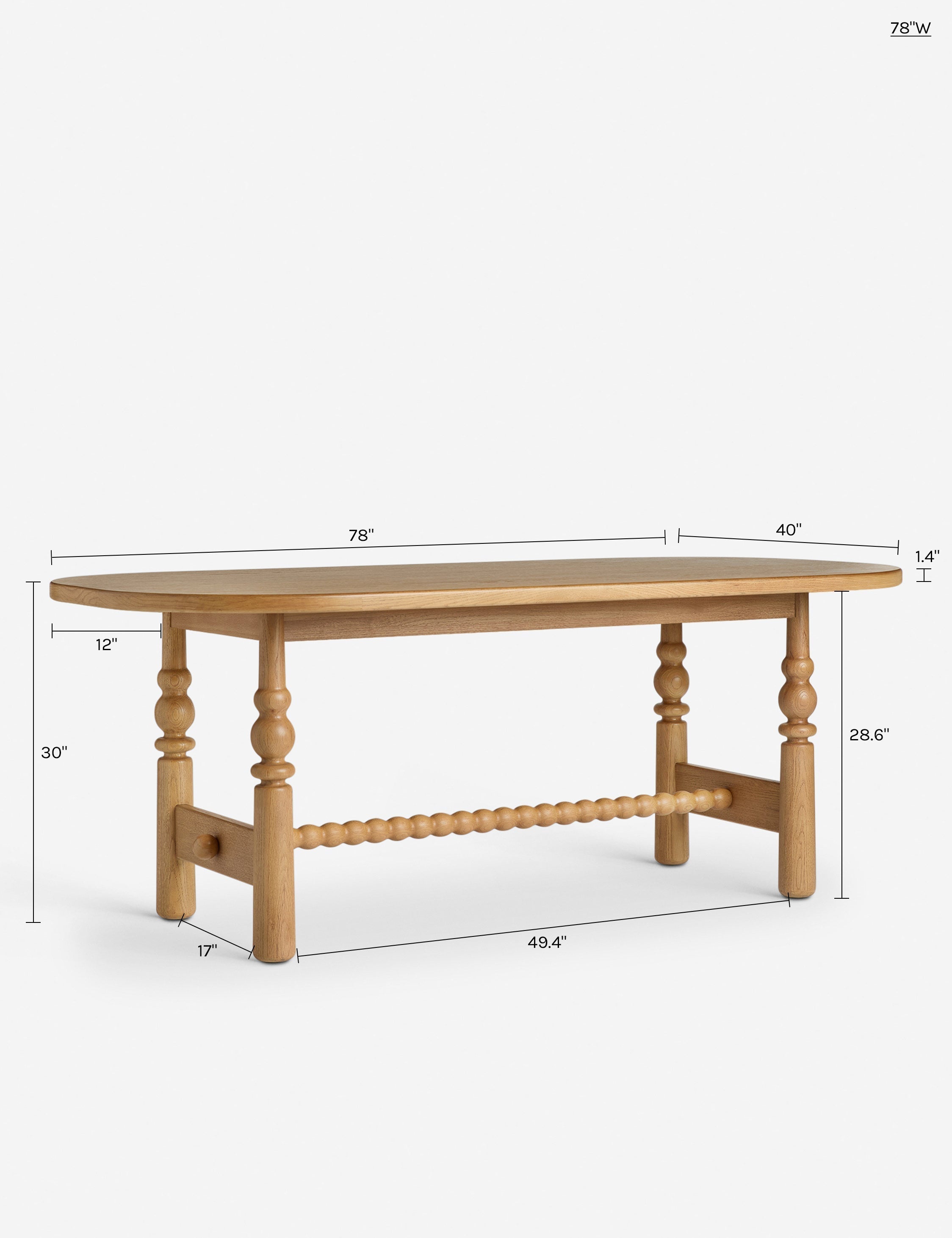 Bela Oval Dining Table | Modern Wood Design, Turned Legs