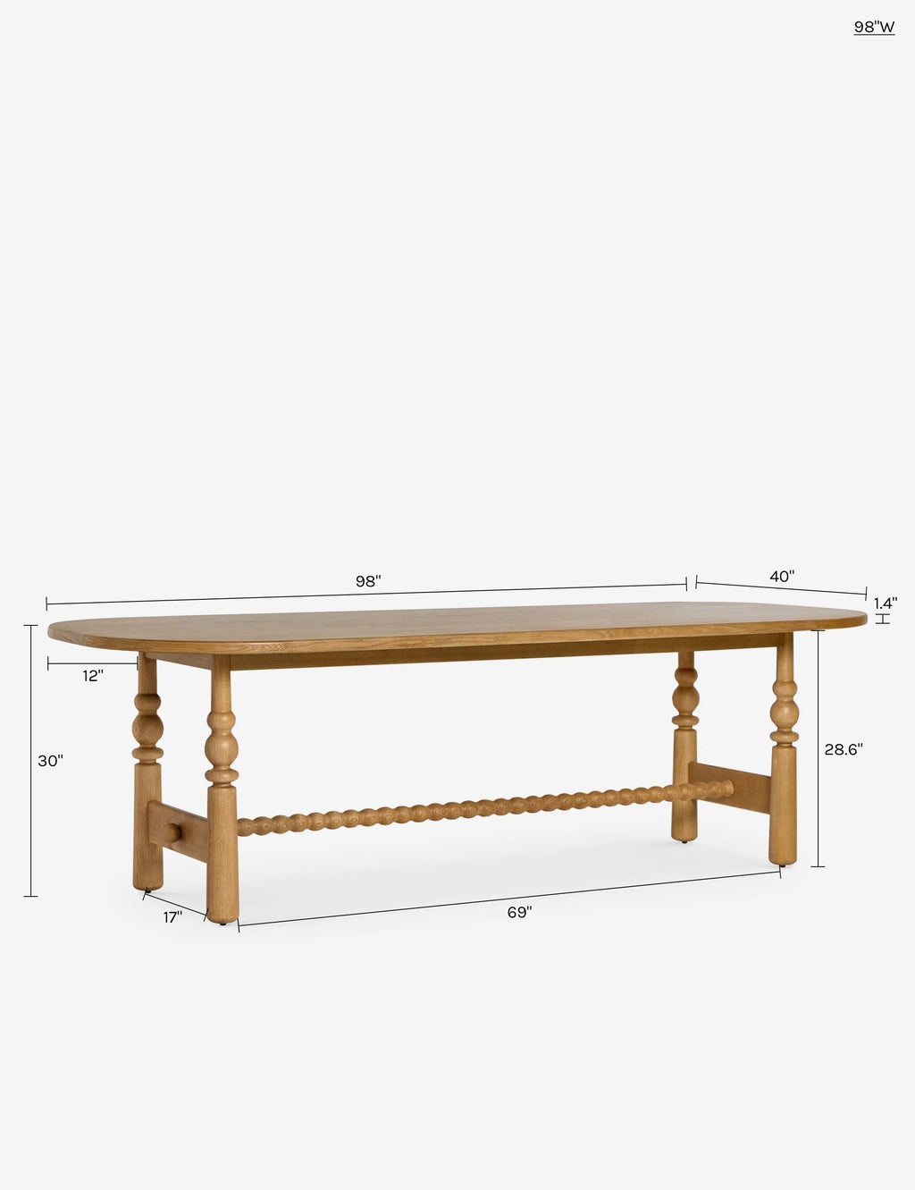 Bela Oval Dining Table | Modern Wood Design, Turned Legs