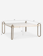 Kona Coffee Table | Ivory Marble Top, Bronze-Plated Legs